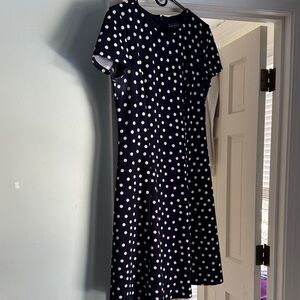 Jessica Howard Navy and White Polka Dot Mini Dress